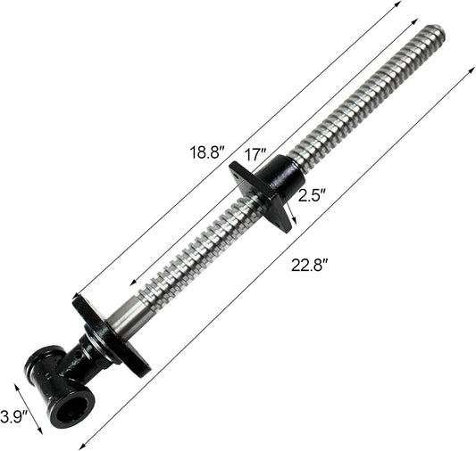 (R) Heavy Duty Workbench Vise Screw with 3 TPI Acme Threads 17 Inch Capacity