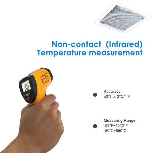 (NOT for Human) Infrared Thermometer, Non-Contact Digital Laser Temperature Gun -58°F to 1022°F (-50°C to 550°C) with LCD Display