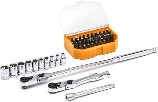 . 1/4" Drive 6 Pt. Standard Slim Head Mechanics Tool Set, Metric - 81032